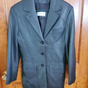 Leather Blazer Toskana Lamb Leather Dark Teal Size S